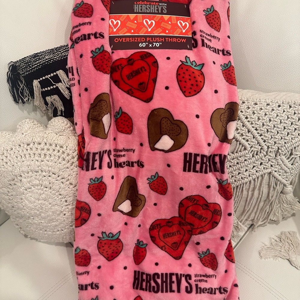 Hershey's Pink Strawberry Creme Plush Throw Blanket